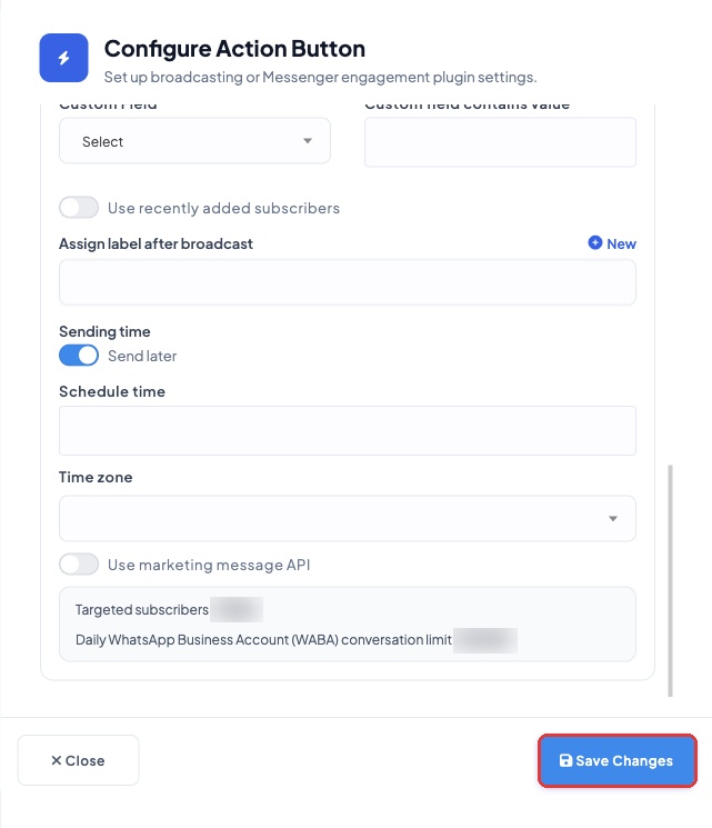 Scheduling the campaign