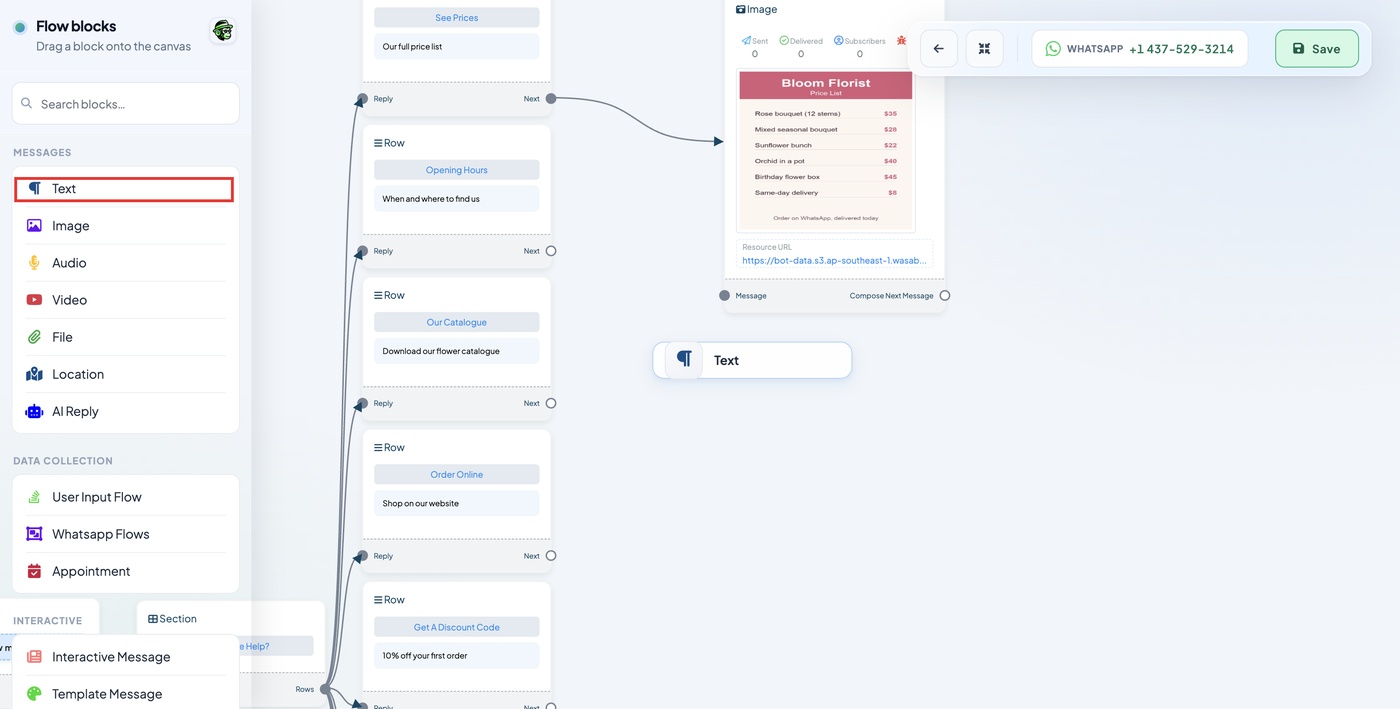 Dragging the Text block