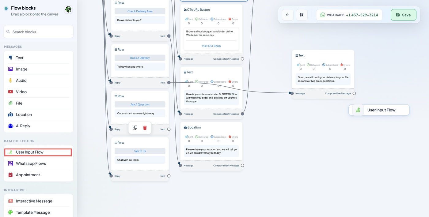 Dragging User Input Flow