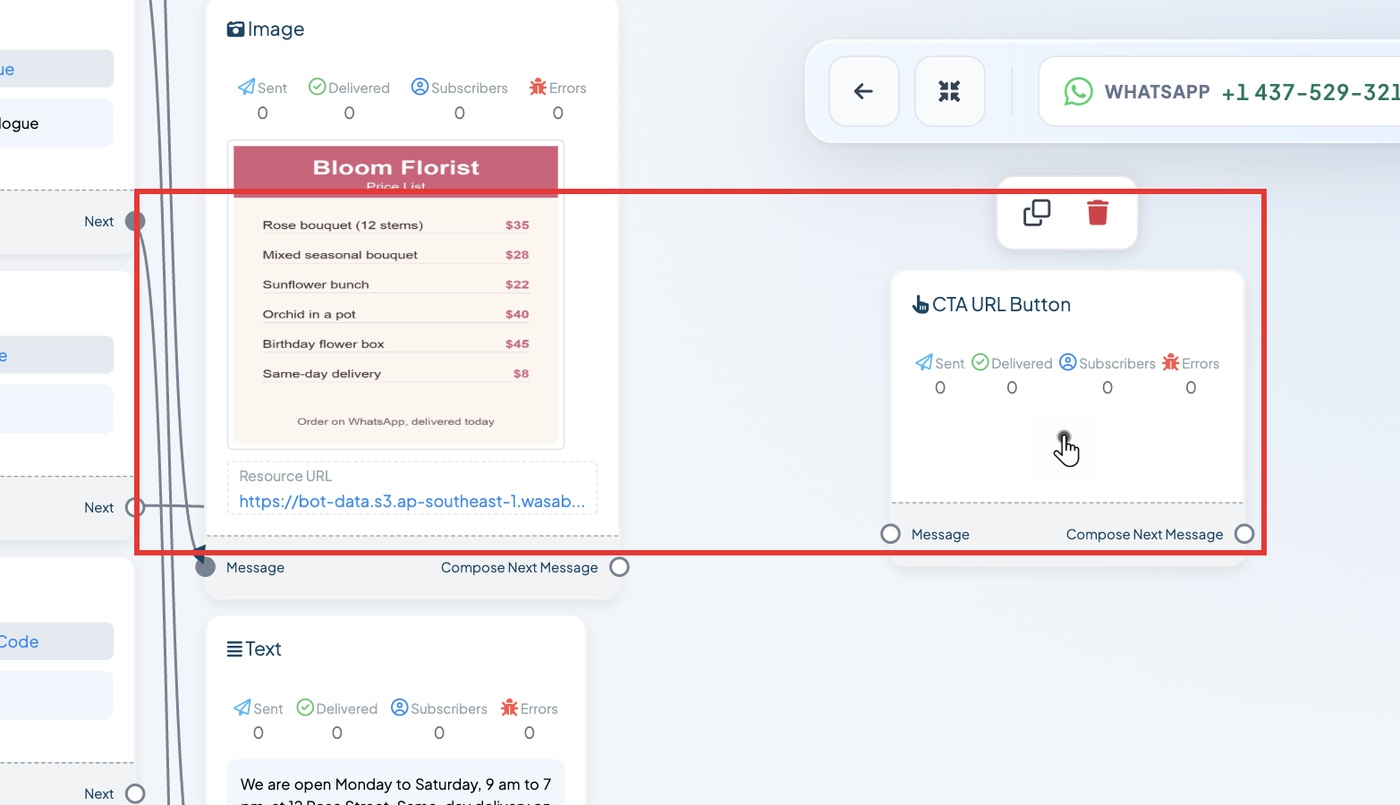 Joining the option to the button block