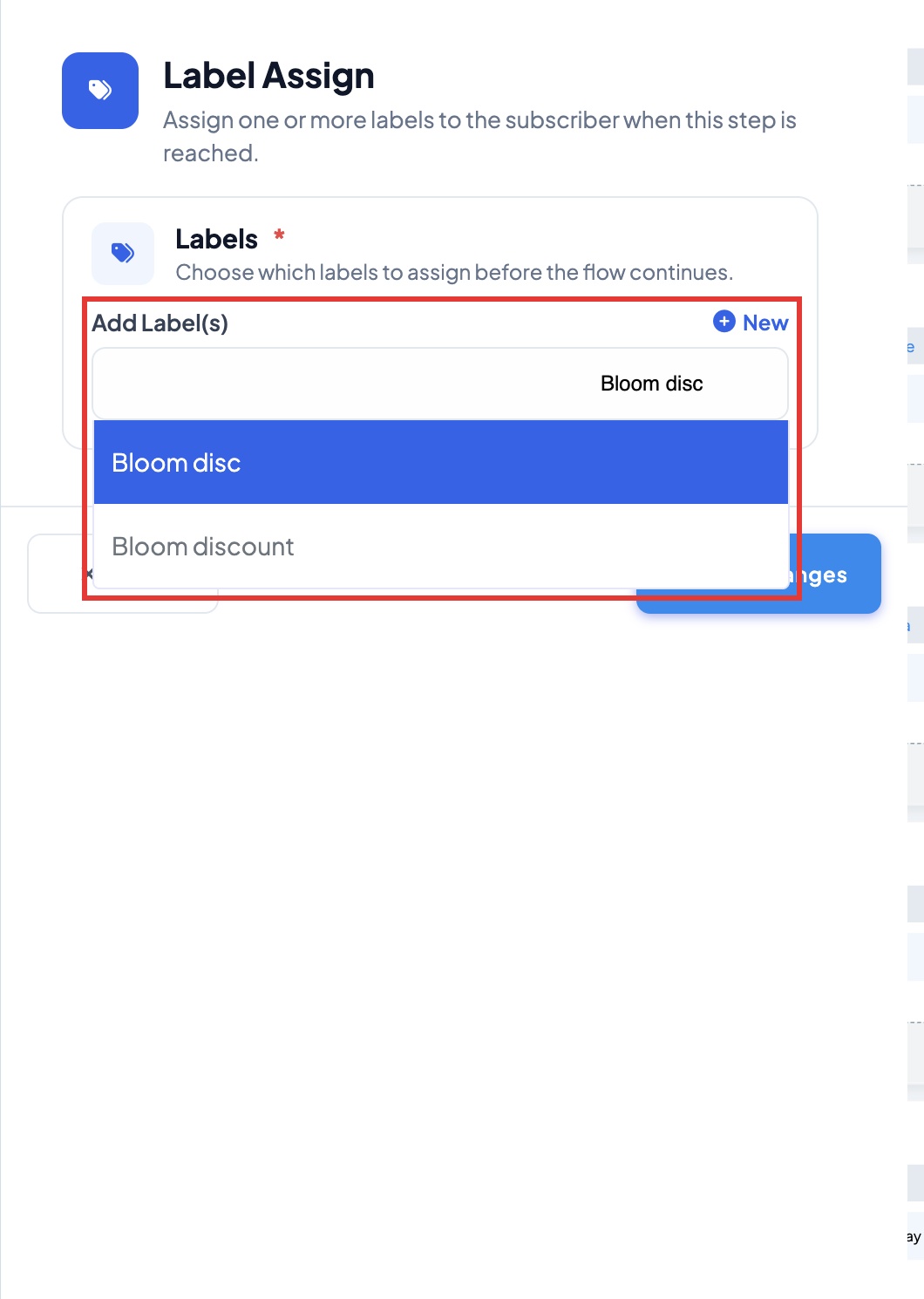 Typing the label name