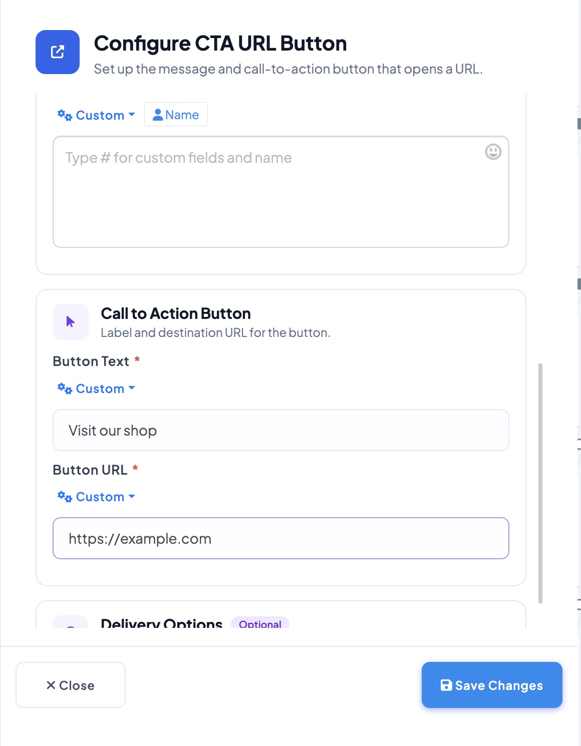 The button text and link