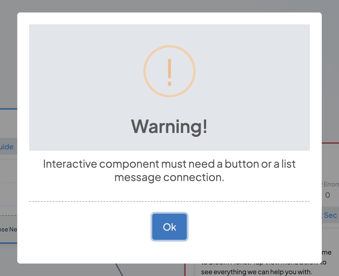 The warning you see before the menu is added