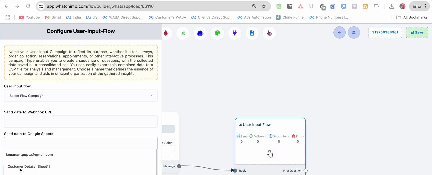 Configure User-Input-Flow