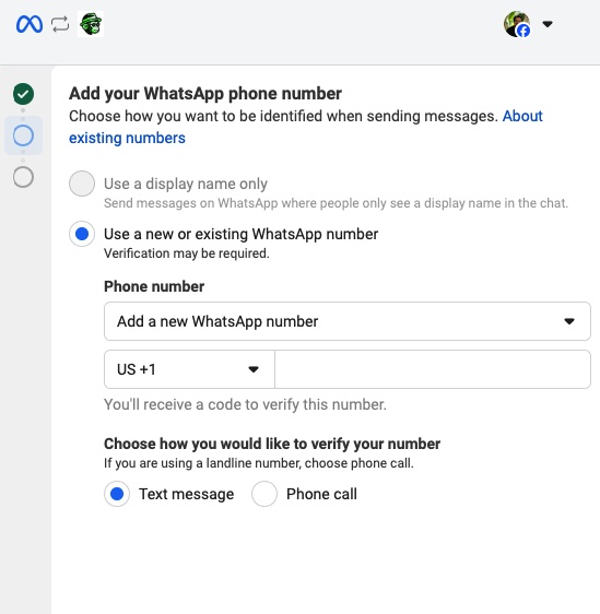 Choose your verification method — Text message or Phone call