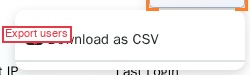 The Options dropdown showing the "Download as CSV" option