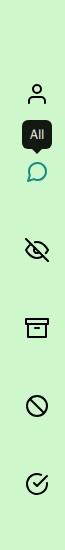 Sidebar icons for switching conversation views