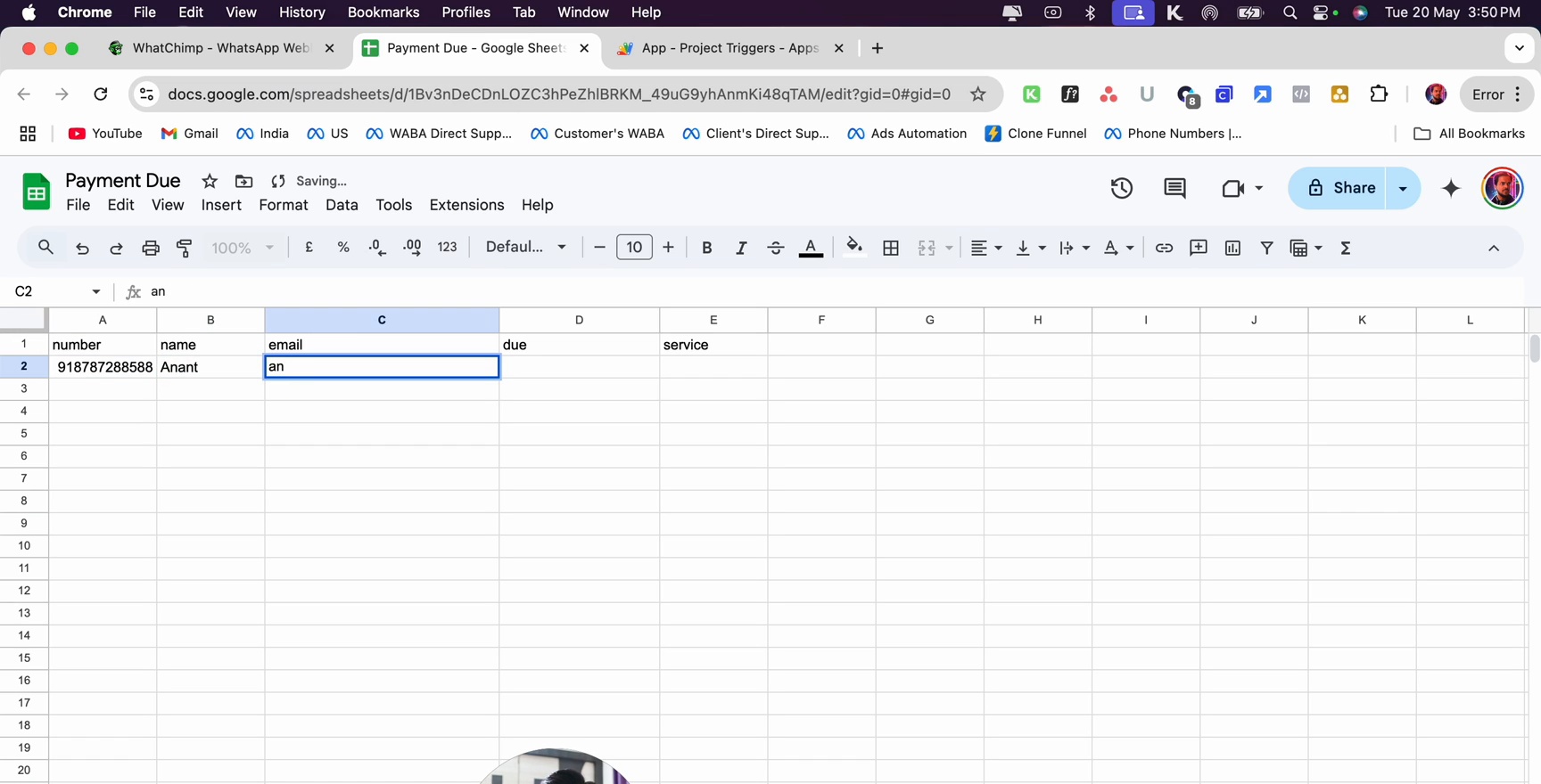 Workflow details with template selection