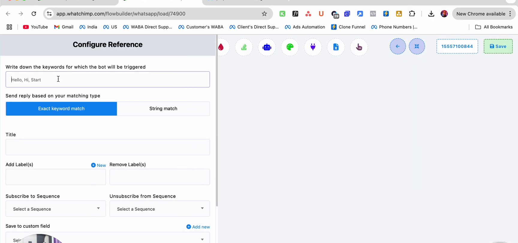 Configure trigger keywords